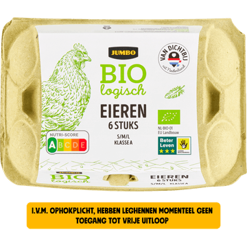 Jumbo Biologisch Eieren S/M/L 6 Stuks