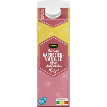 Jumbo Romige Aardbeien- Vanille Smaak Dubbelvla 1 L