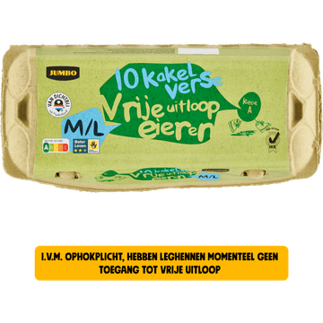 Jumbo Vrije Uitloop Eieren M/L 10 Stuks