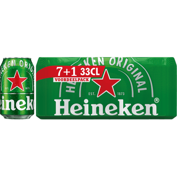 Heineken Premium Pilsener Bier Blik 7+1 x 330ml