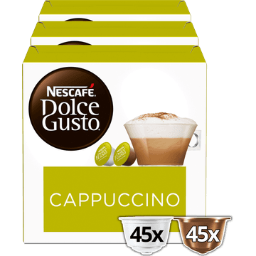 NESCAFE DOLCE GUSTO Gemalen Koffie Cappuccino 3x349.5 Gram 30 Capsules Doos
