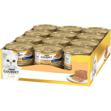 Gourmet Gold Mousse Kattenvoer nat met Kalkoen 24 x 85g