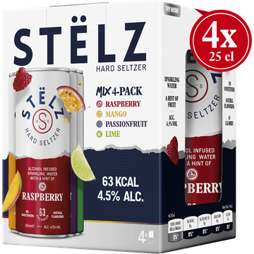 STËLZ - Hard Seltzer - Multipack - 4 x 250ML